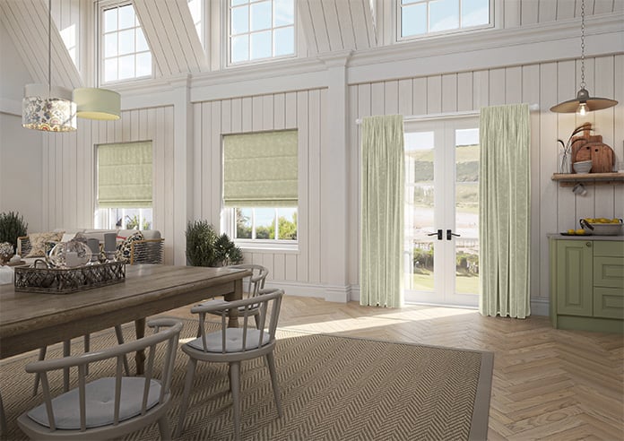 Caen Chenille, Soft Cream - Motorised Roman Blind - Image 6